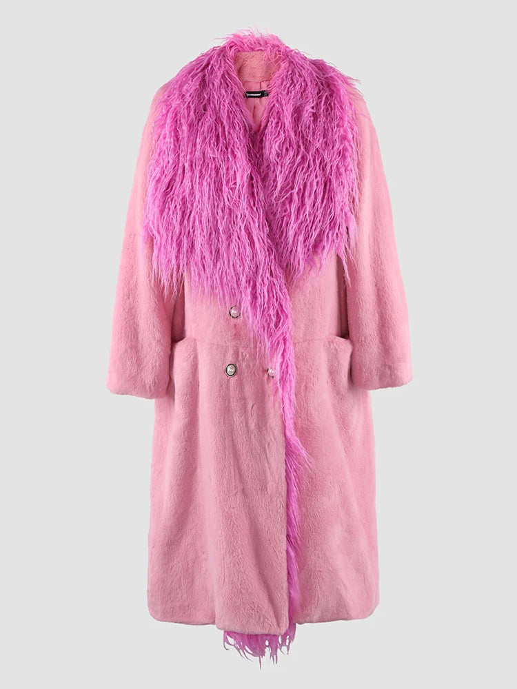 Pink Faux Fur Coat
