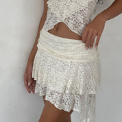 Rock Princess White Lace Mini Skirt & Tank Set
