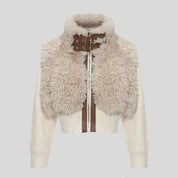 URI Half-Fur White Jacket