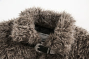 MOON Warm Fur Jacket with Buckle