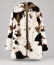 Cow Print Faux Fur Coat