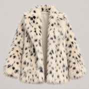 Spliced Faux Fox Fur Coat