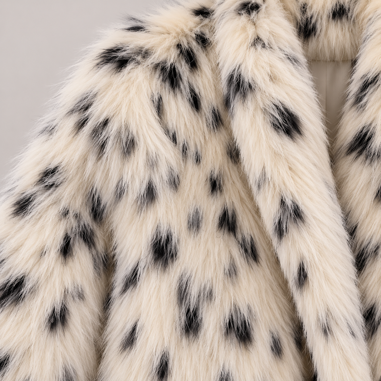 Spliced Faux Fox Fur Coat