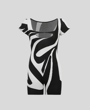 BONBON Black-and-White Fitted Romper