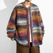 HOHNKNG Striped Button Sweater