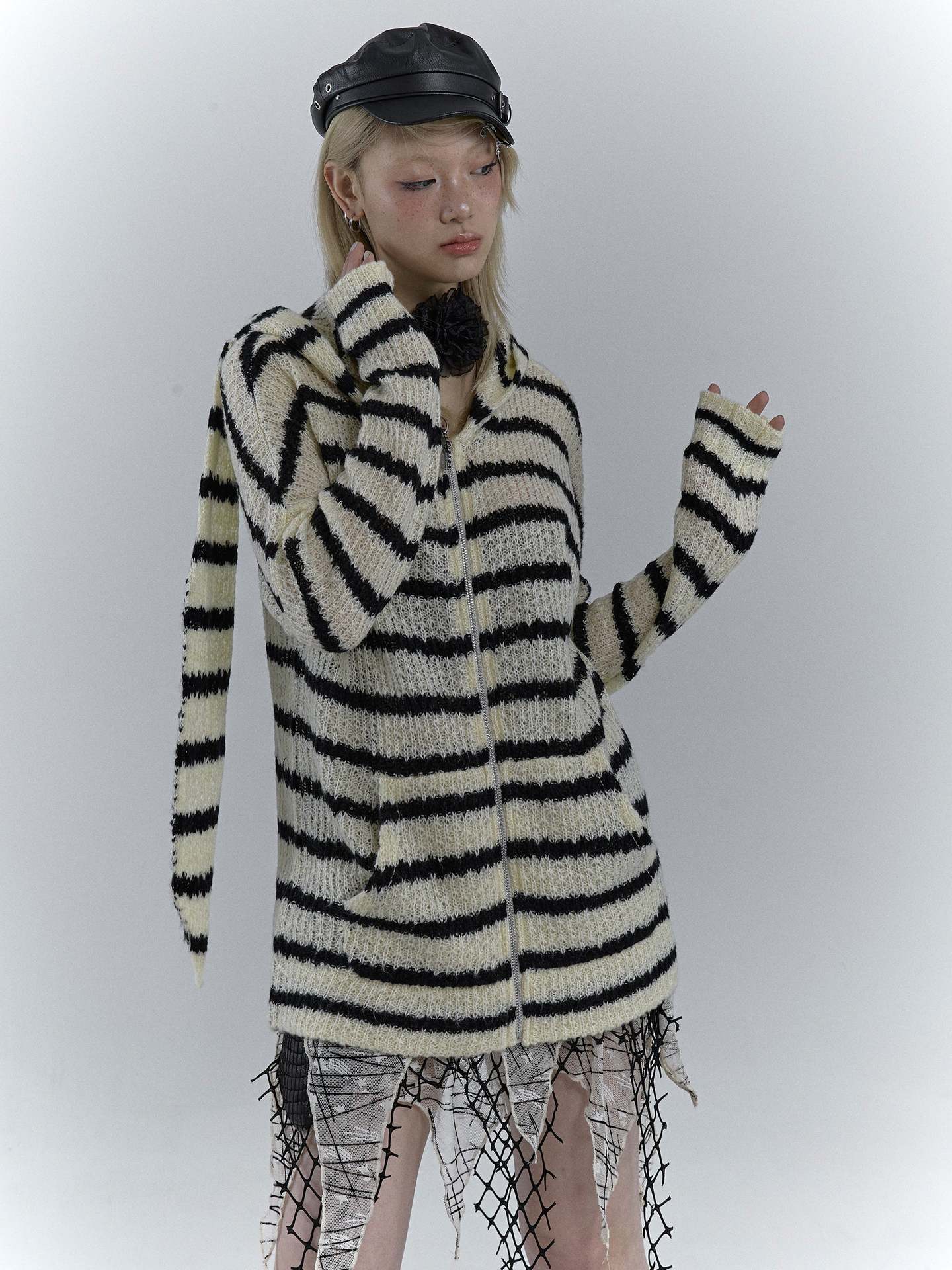 RI Bunny-Ear Stripe Knit