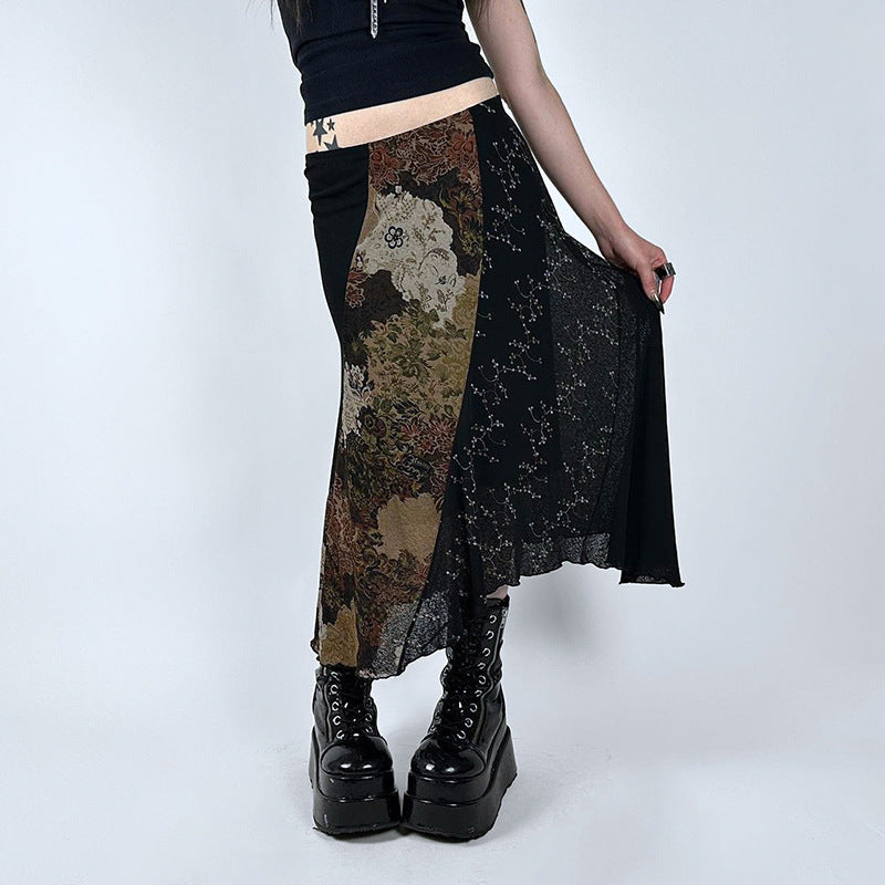 Vintage Long Floral Lace Skirt