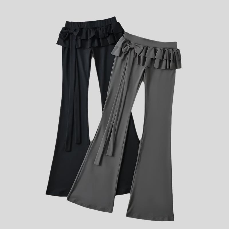 Tie-Flounce Flare Pants
