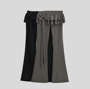 Tie-Flounce Flare Pants