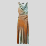 Multicolor Midi Satin Dress