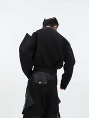 AS Black-White Zip Knit