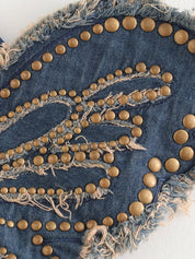 Butterfly Studded Denim Tank