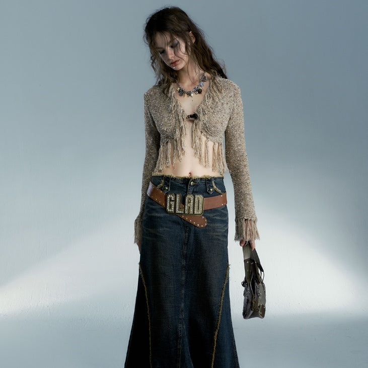 Long Denim Skirt