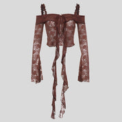 YAM Long-Sleeve Lace Blouse