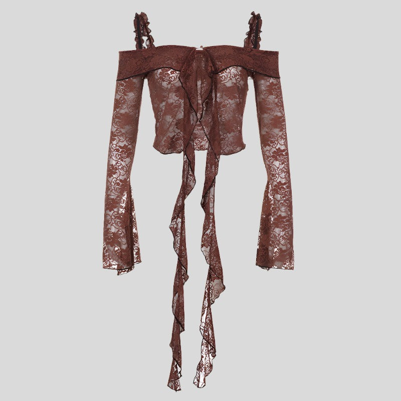 YAM Long-Sleeve Lace Blouse