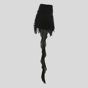 D Black Mini Skirt with Slits