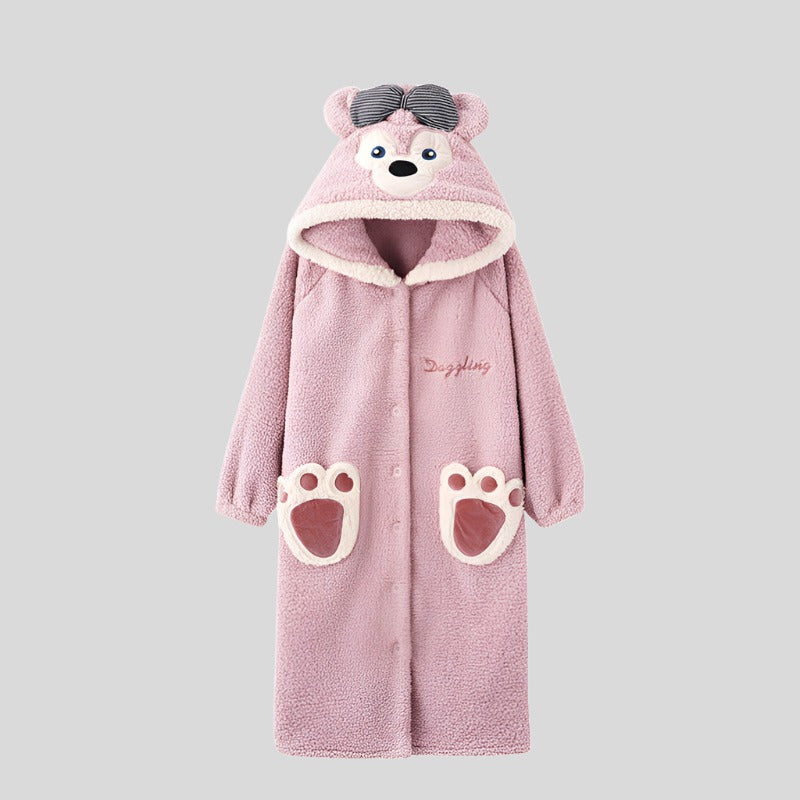 Open Onesie with Animal Embroidery