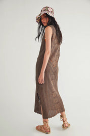 Brown Knit Tank Dress