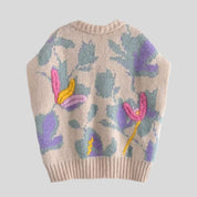 Wool Vest with Floral Weave