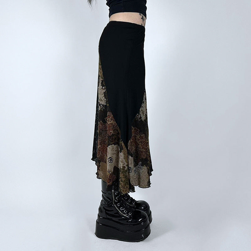 Vintage Long Floral Lace Skirt