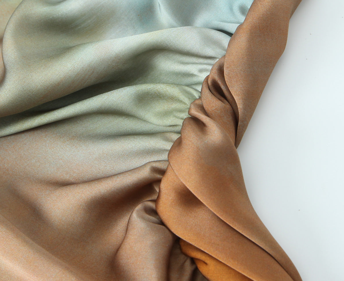 Multicolor Midi Satin Dress