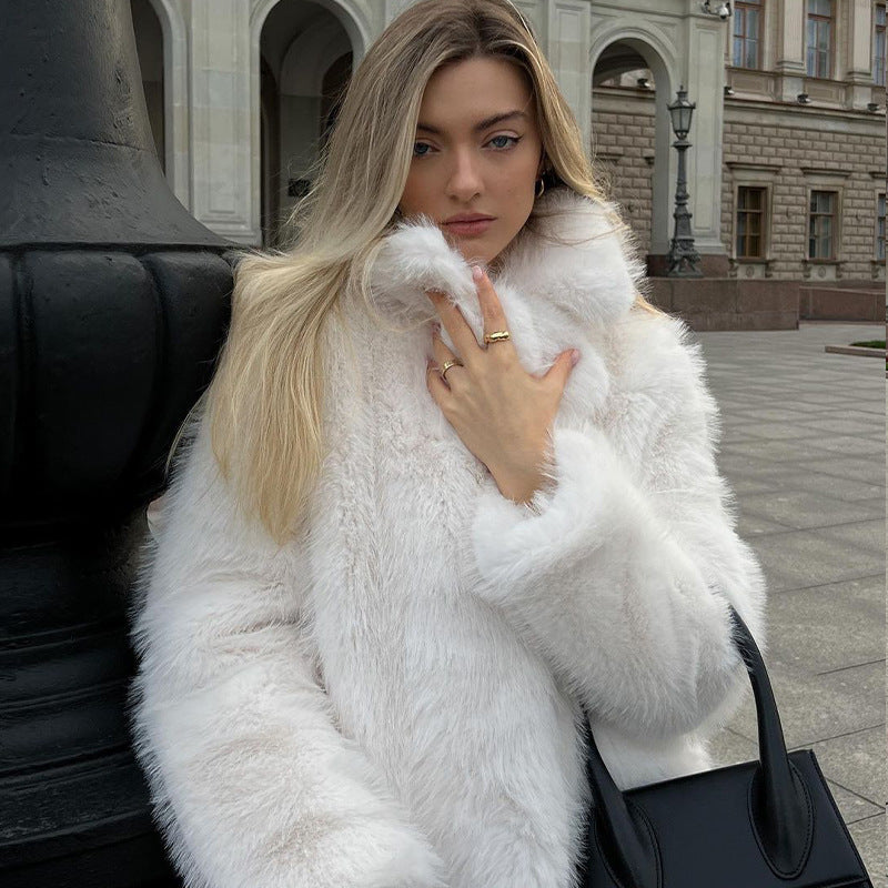 TEMPO White Fur Coat