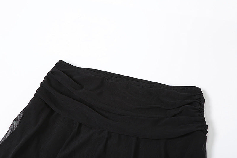 D Black Mini Skirt with Slits