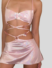 Pink Festival Mini Skirt & Top Set