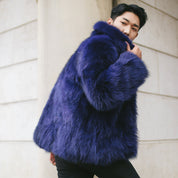 SO Blue Fur Coat