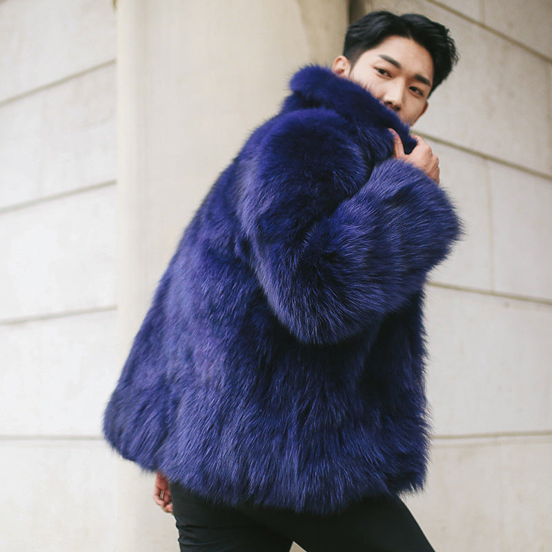 SO Blue Fur Coat