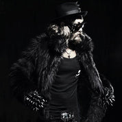 Black & White Long Fur Coat