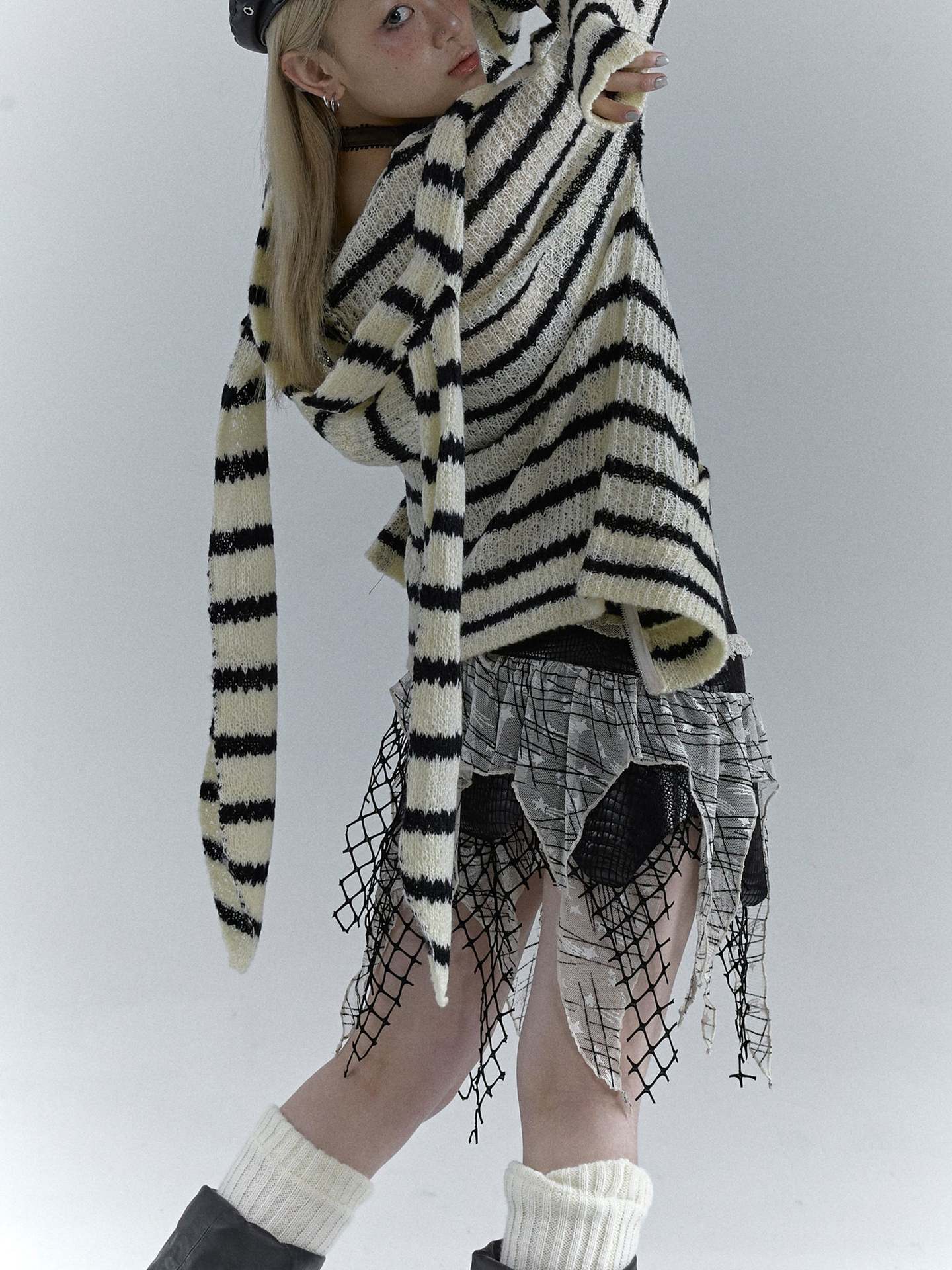 RI Bunny-Ear Stripe Knit