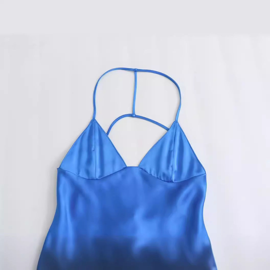 SIS Royal Blue Satin Dress