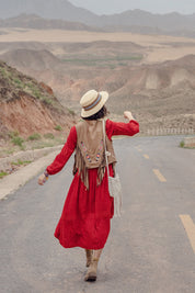 Rustic Brown Fringe Vest