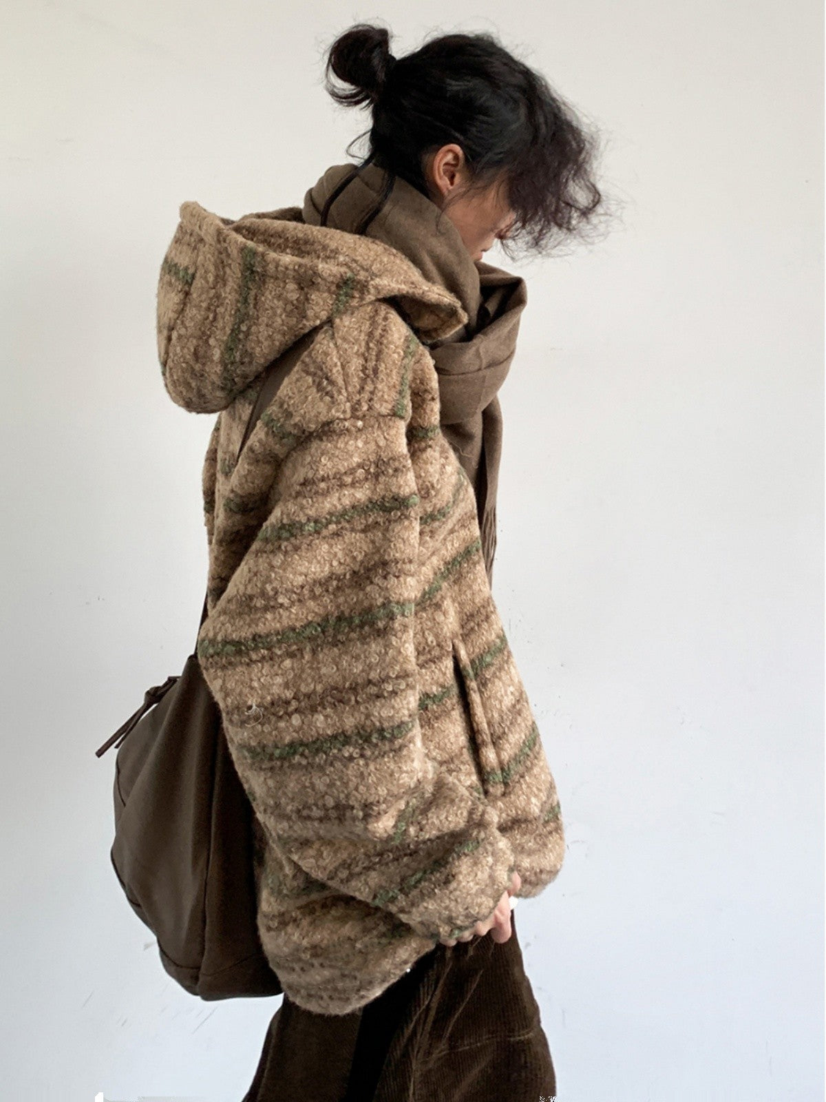 Vintage Brown-Tone Sweater Coat
