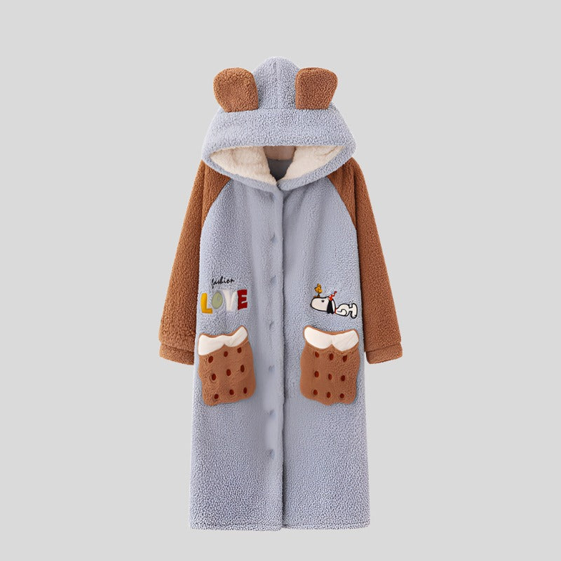 Open Onesie with Animal Embroidery