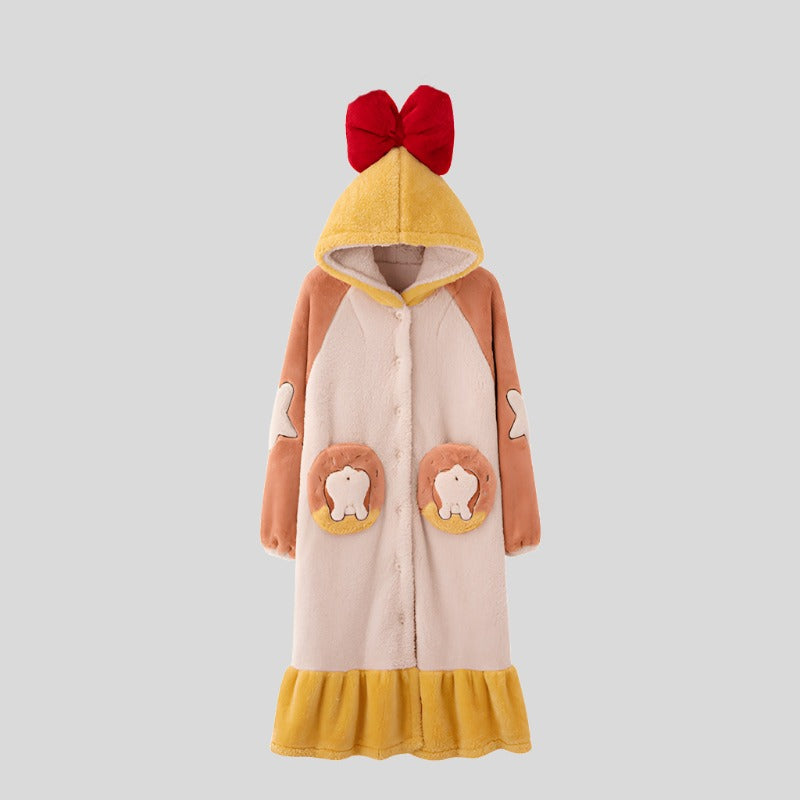 Open Onesie with Animal Embroidery