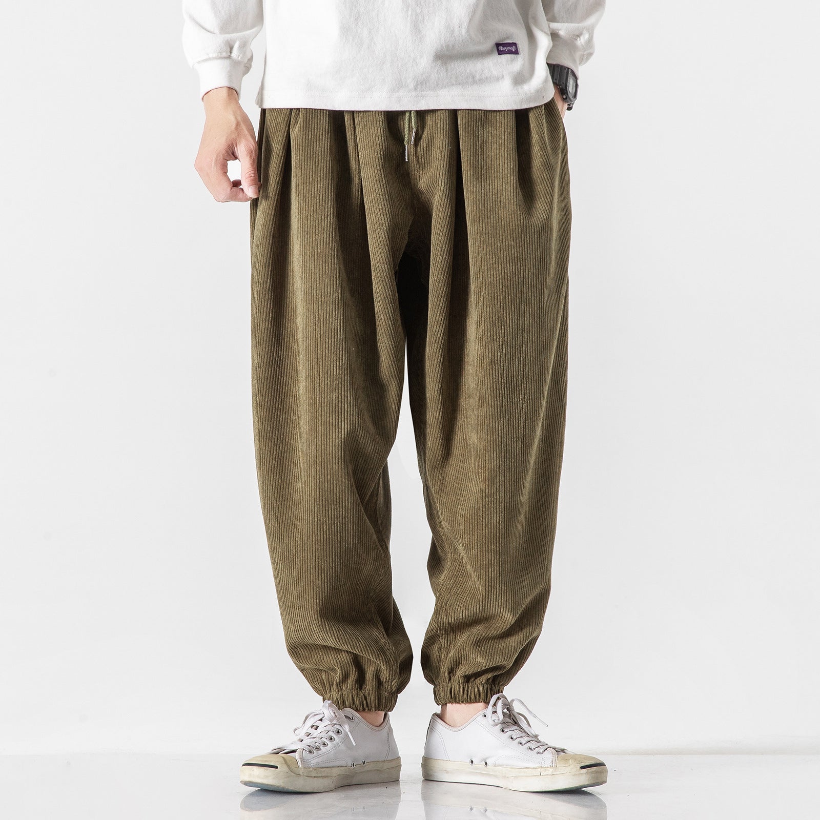 Corduroy-Panel Sweatpants