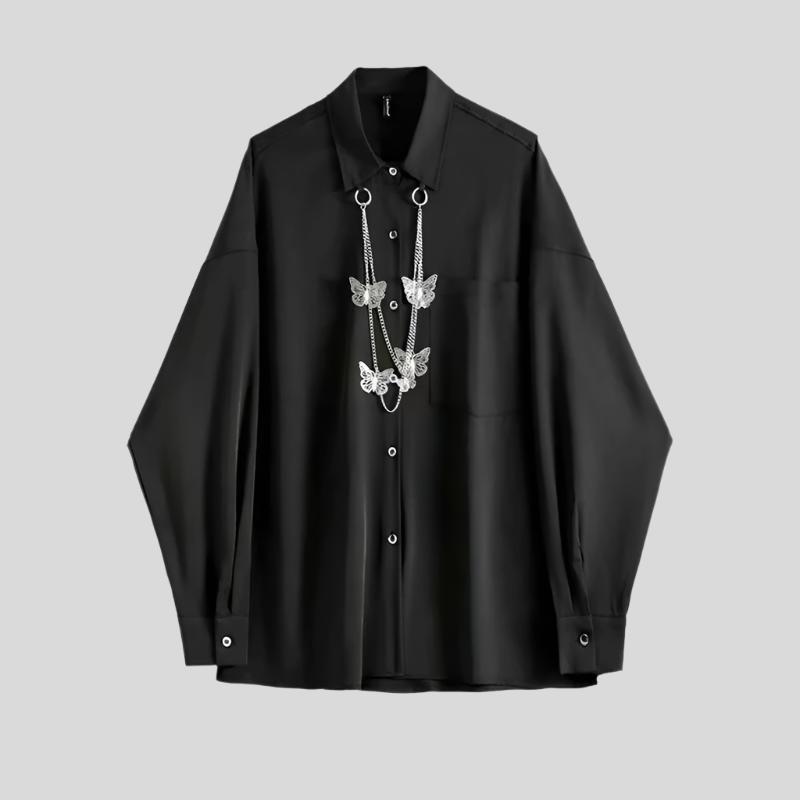 SIM Long-Sleeve Shirt with Butterfly Chain