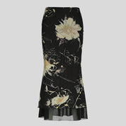 YP Vintage White-Flower Skirt