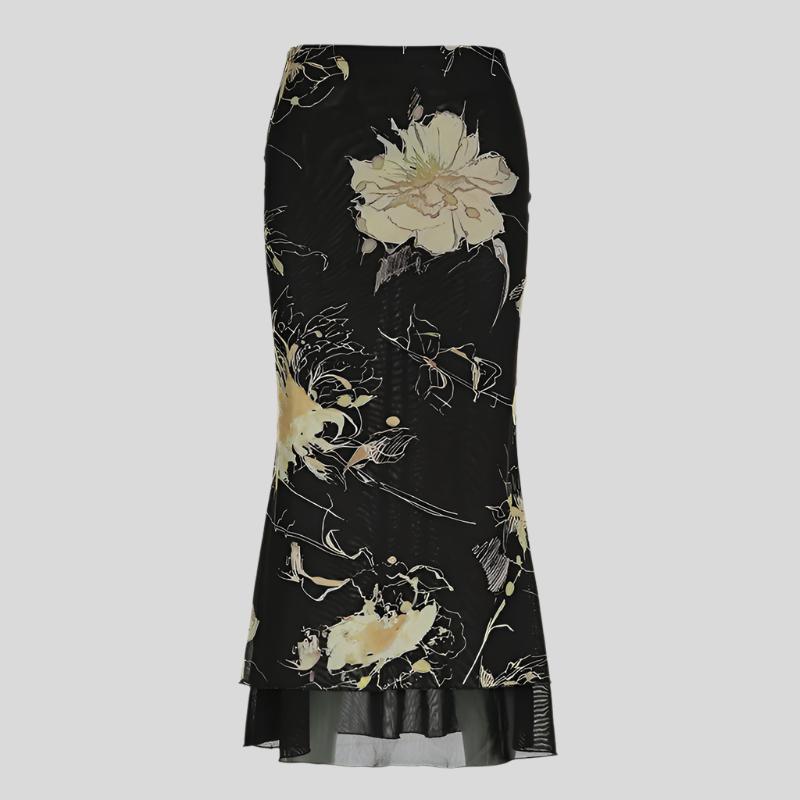 YP Vintage White-Flower Skirt