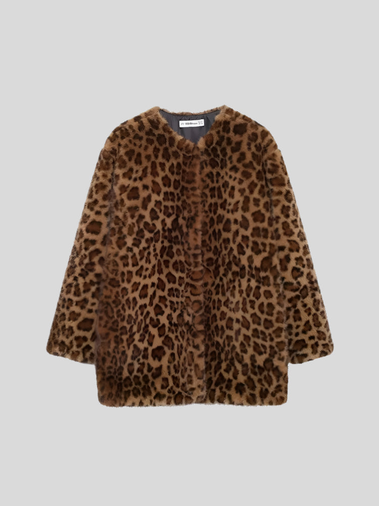 MOM Leopard Fur Coat