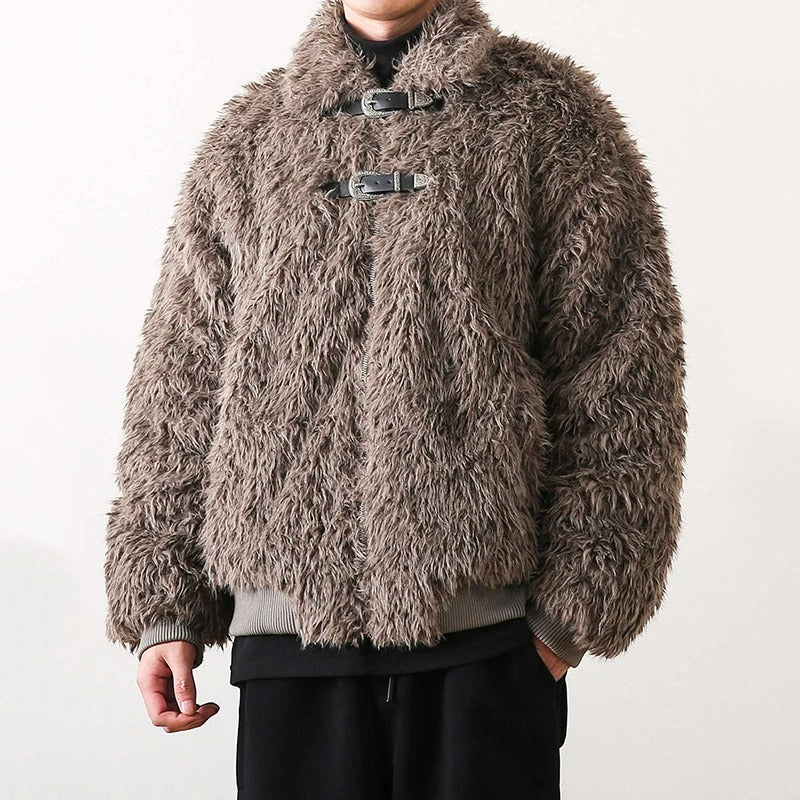 MOON Warm Fur Jacket with Buckle