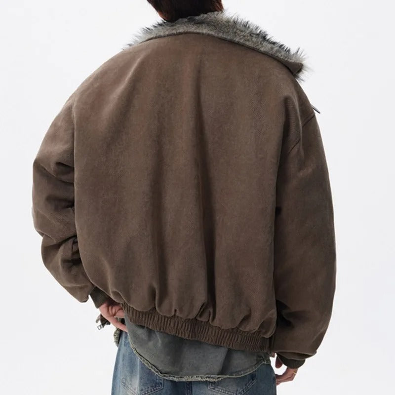 Fleece-Lined Cotton Winter Coat