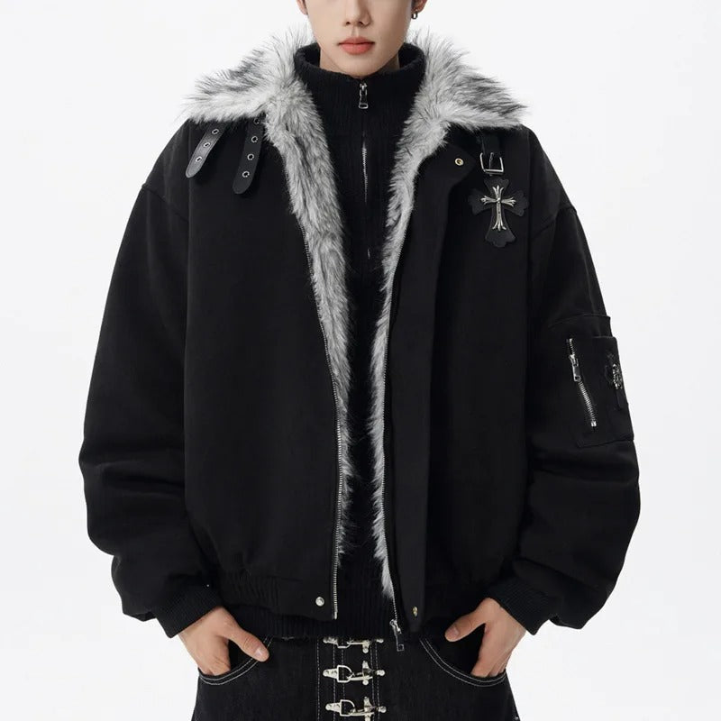 Fleece-Lined Cotton Winter Coat