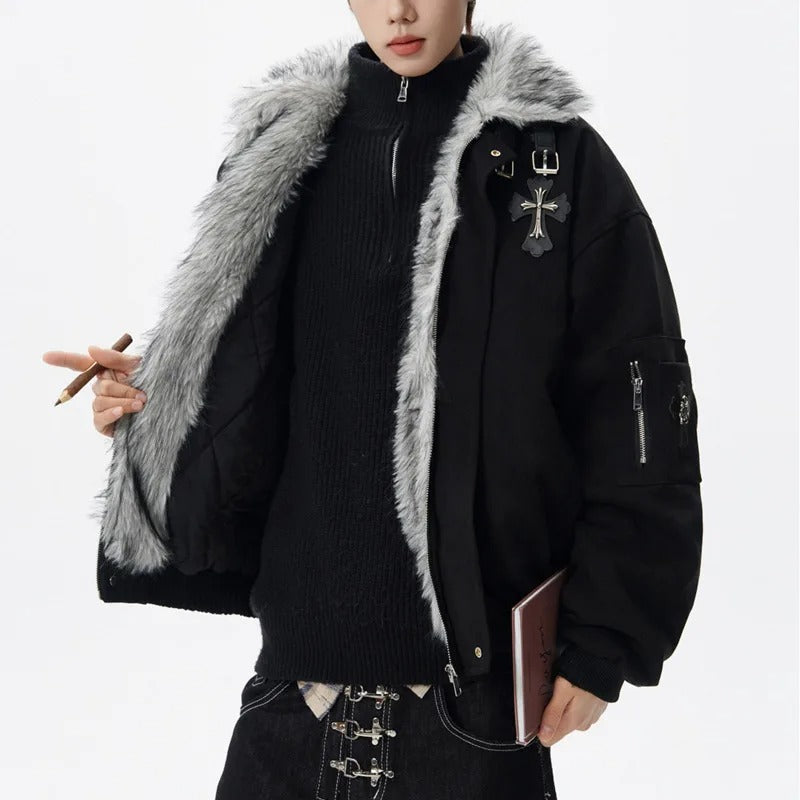 Fleece-Lined Cotton Winter Coat