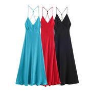 SIS Royal Blue Satin Dress