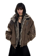 Fleece-Lined Cotton Winter Coat