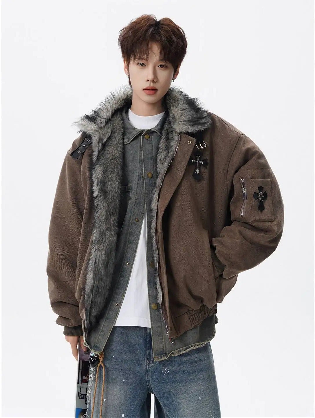 Fleece-Lined Cotton Winter Coat