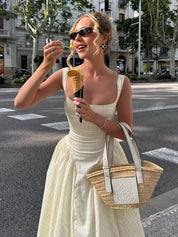 Yaela- Puffy plaid dress